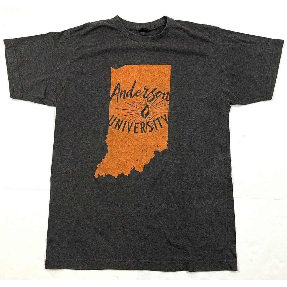 Tultex Anderson University AU T-Shirt Unisex Adult M Charcoal Indiana Graphic